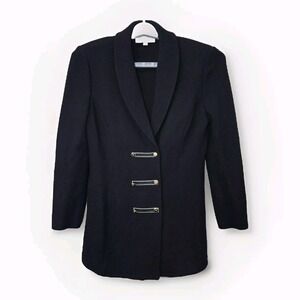 Vtg St John Blazer Womens 10 Military Old Money Equestrian Structure Classy